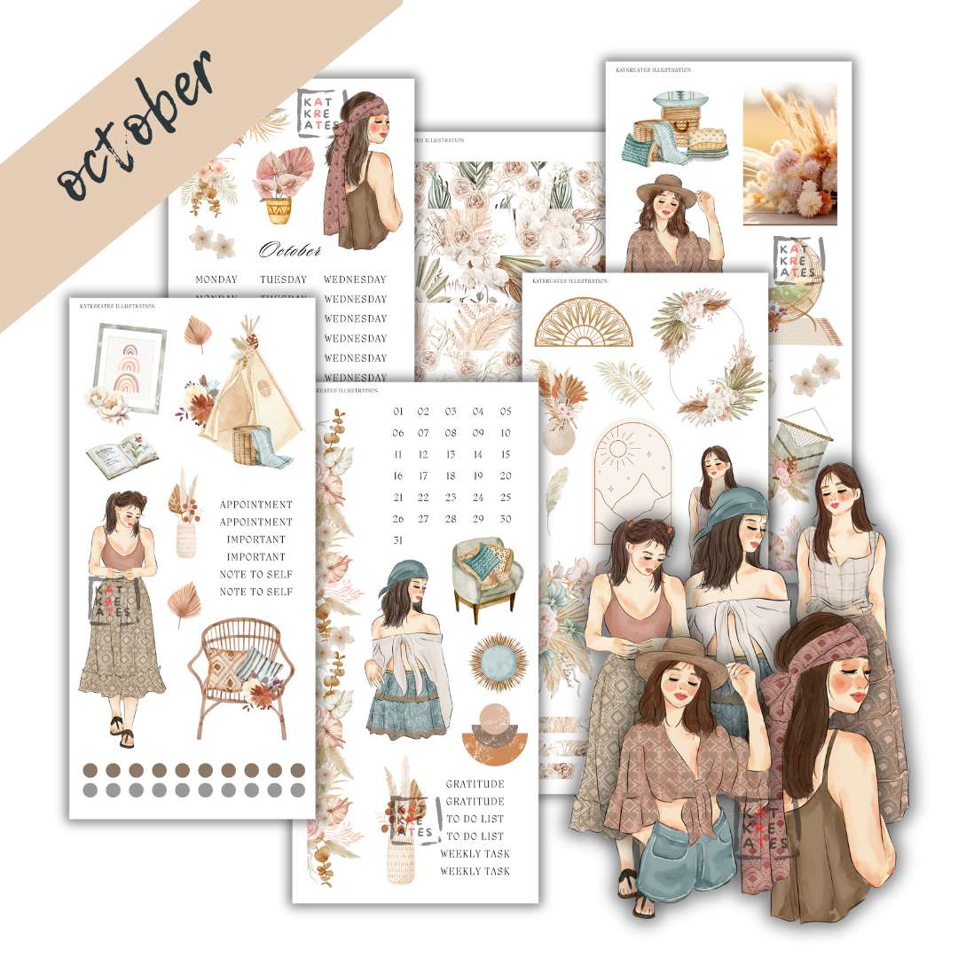 October Monthly Sticker Kit