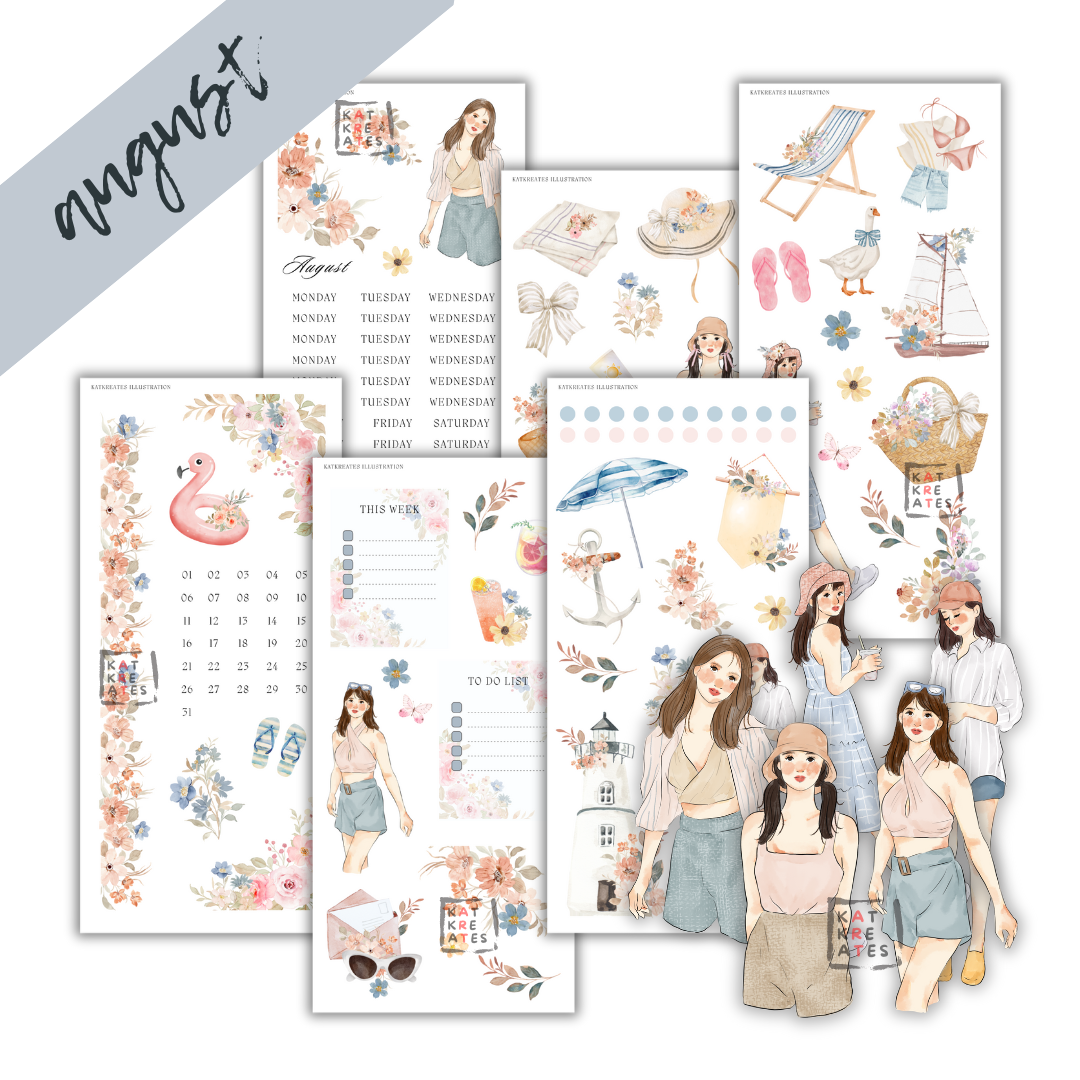August Monthly Sticker Kit
