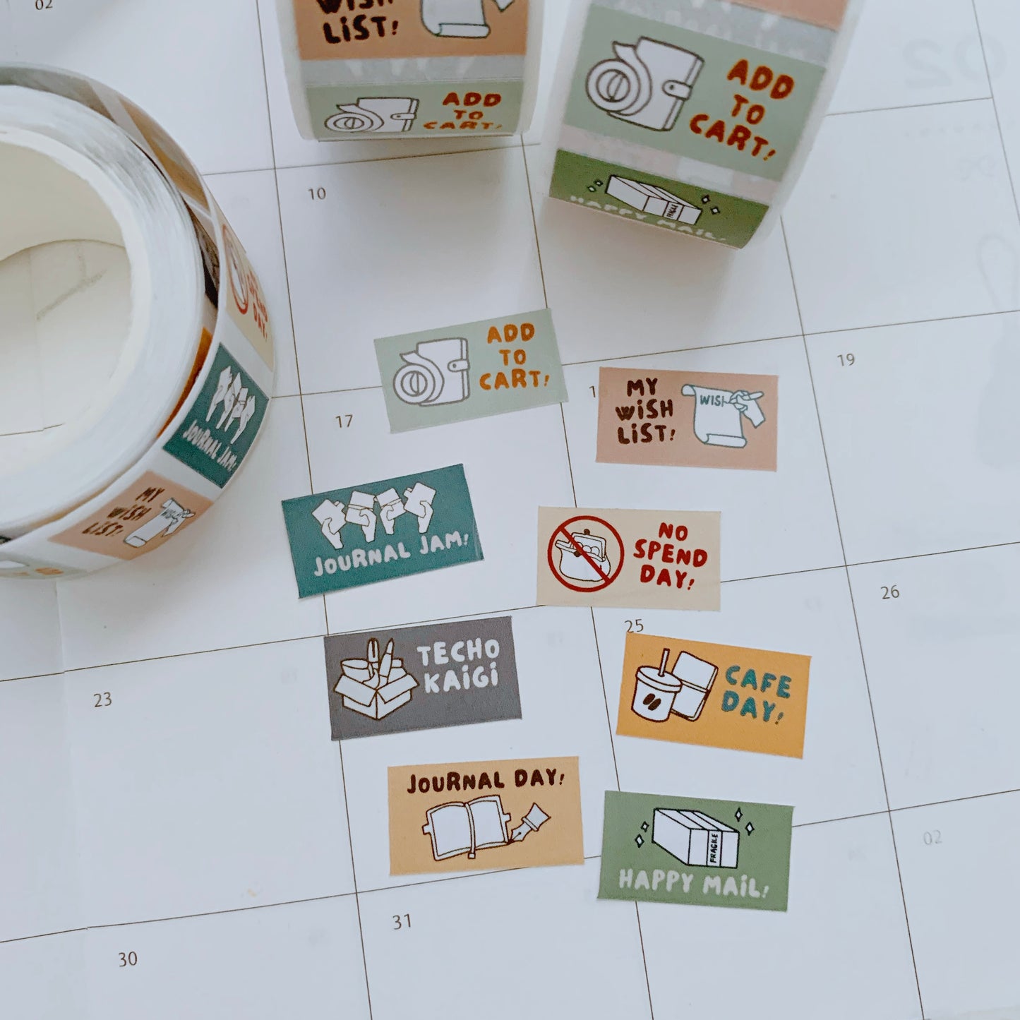 Pen Meet and Cafe Journal Sticker Label Roll