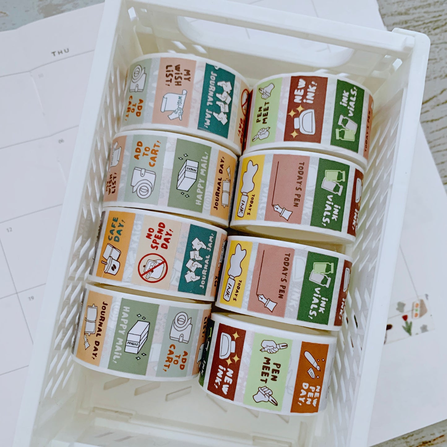 Pen Meet and Cafe Journal Sticker Label Roll