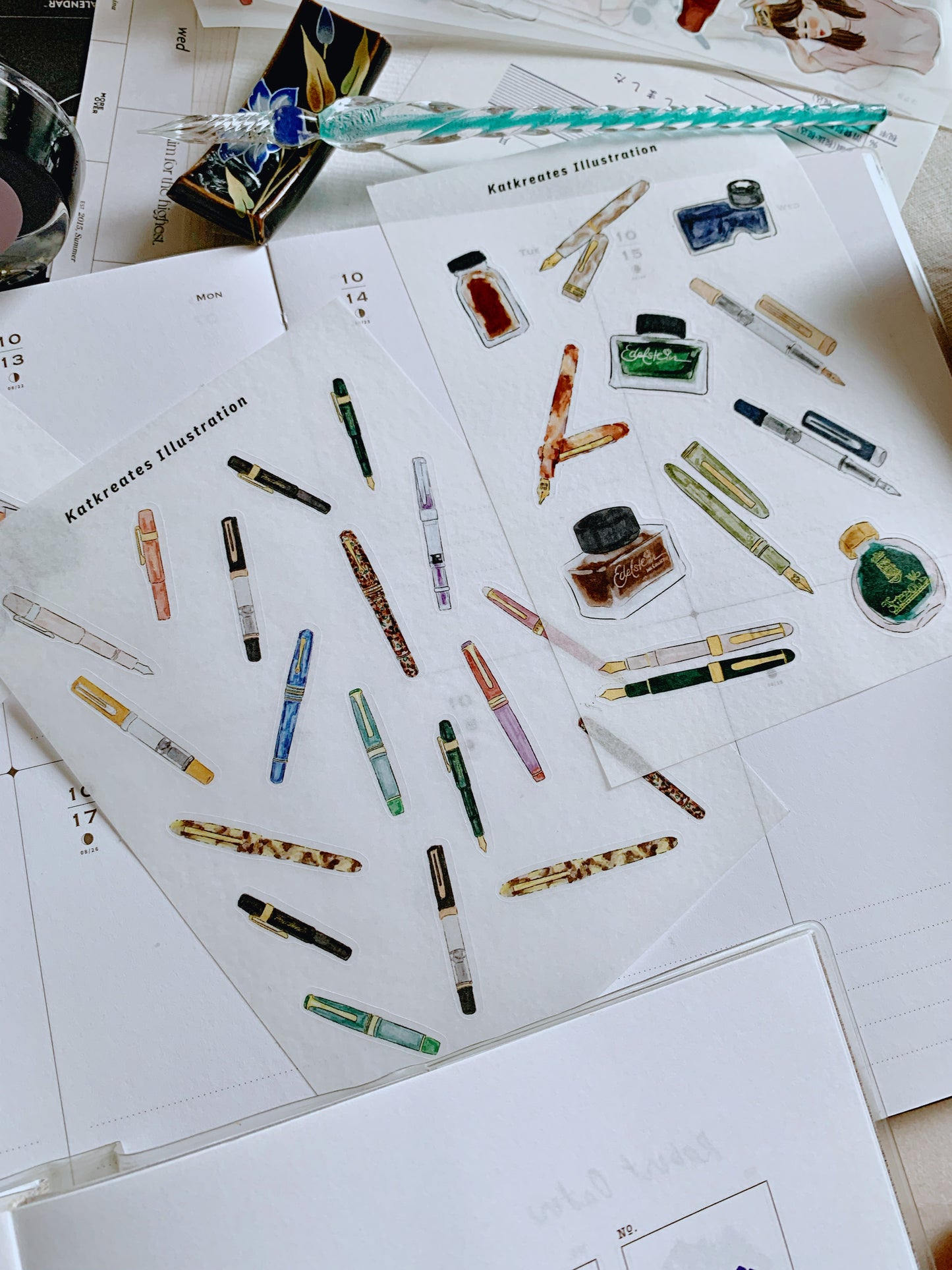 Inks and Fountain Pens Sticker Sheet