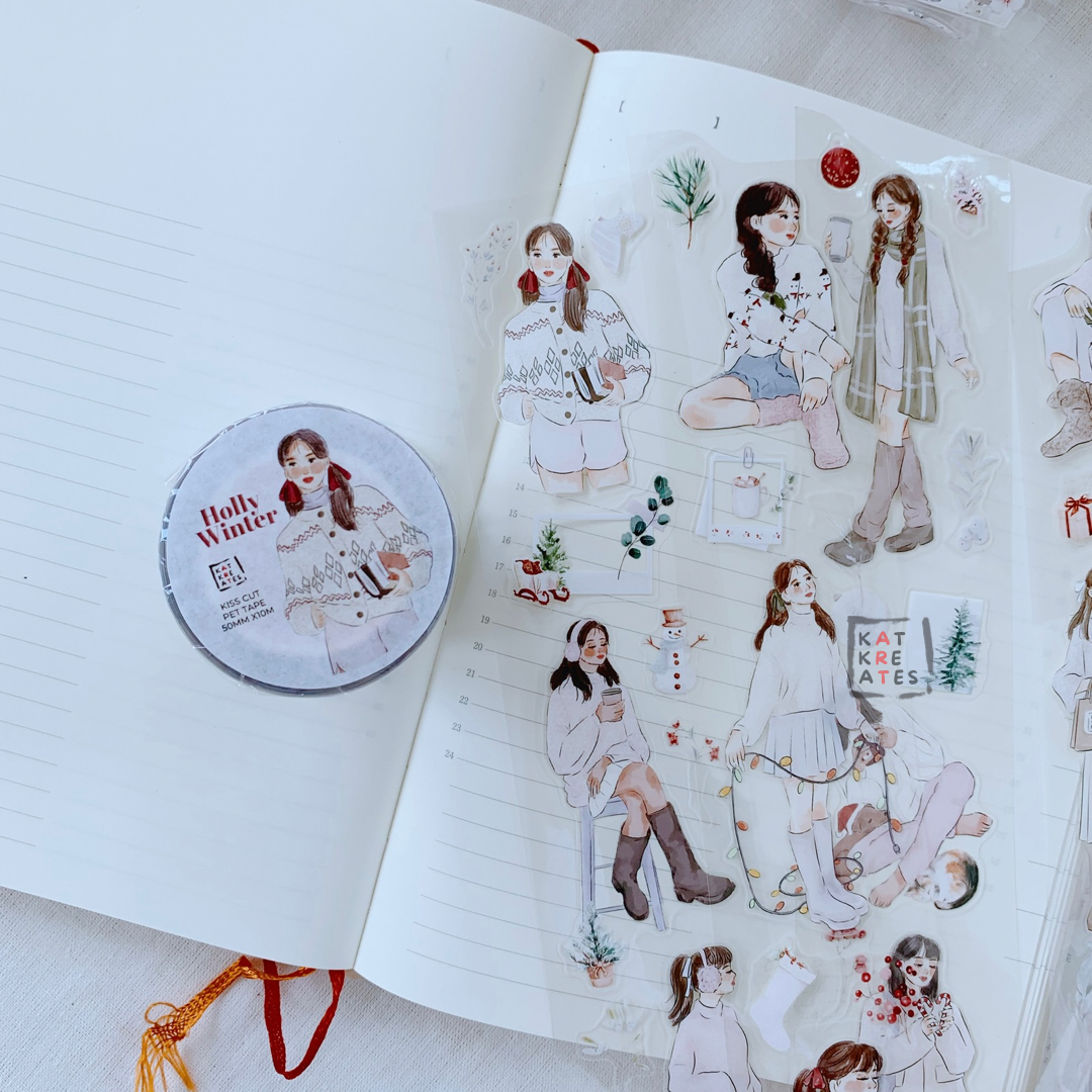Holly Winter Kiss-cut PET tape