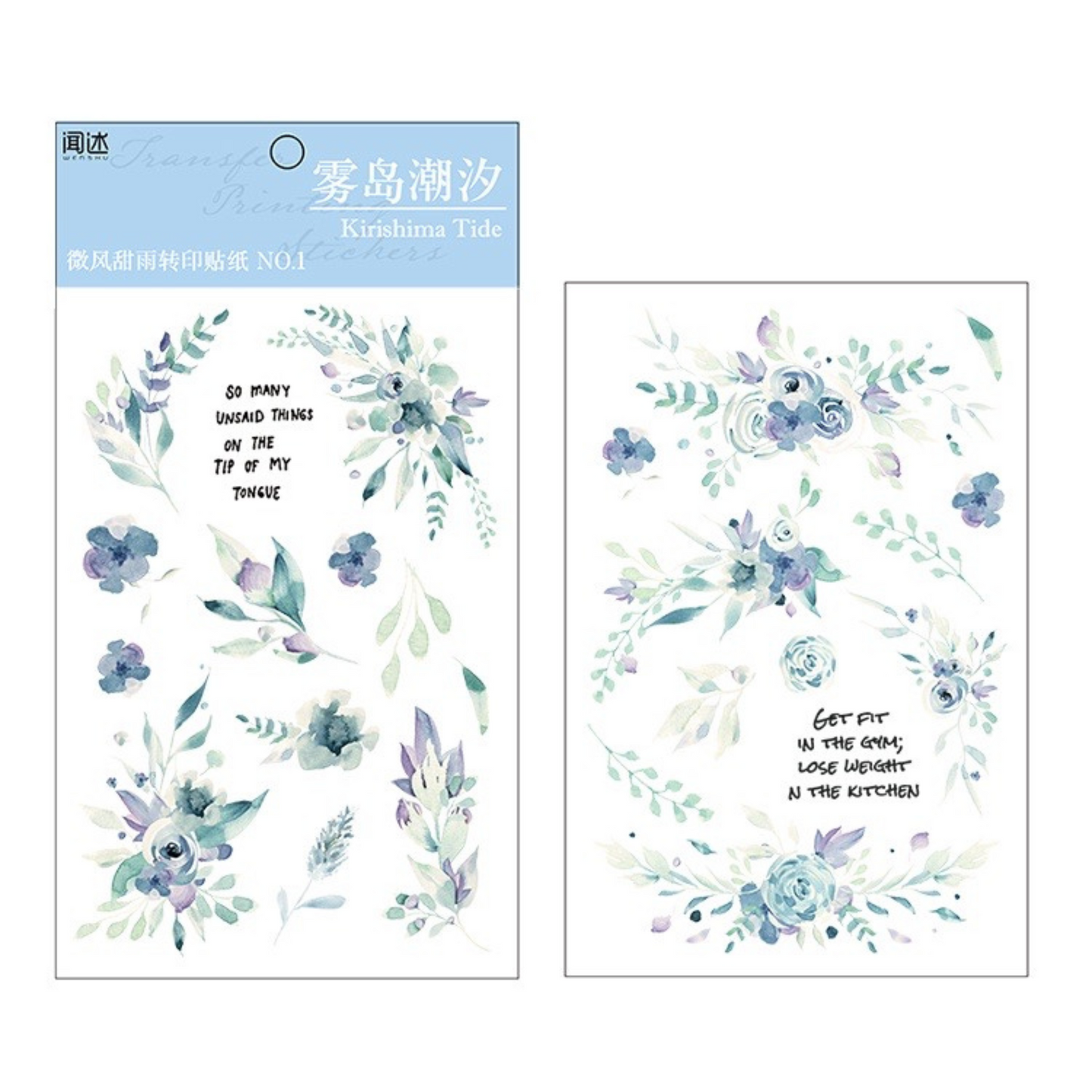 Wenshu 2 Sheets Rub-on Stickers