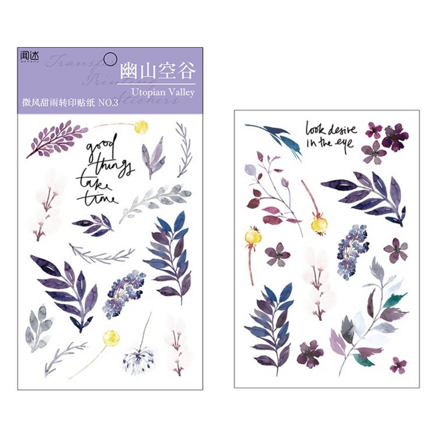 Wenshu 2 Sheets Rub-on Stickers