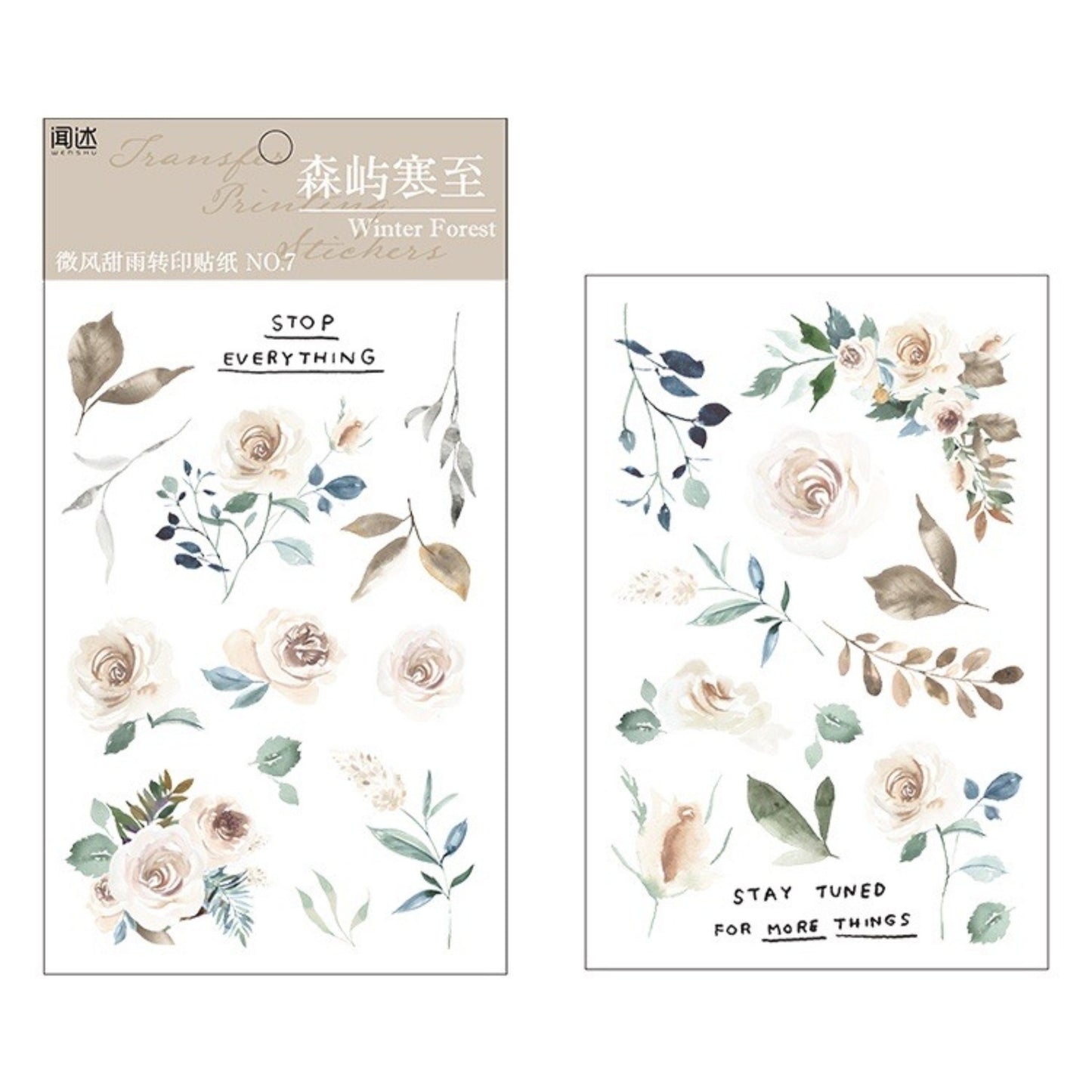 Wenshu 2 Sheets Rub-on Stickers