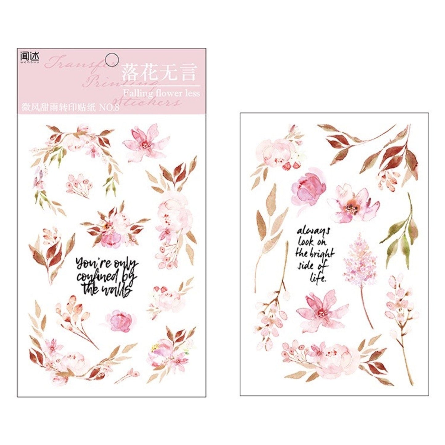 Wenshu 2 Sheets Rub-on Stickers