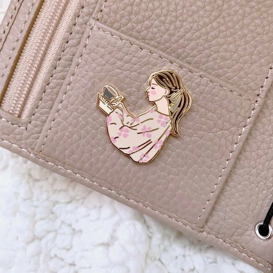 Journal Time Girl Enamel Pin