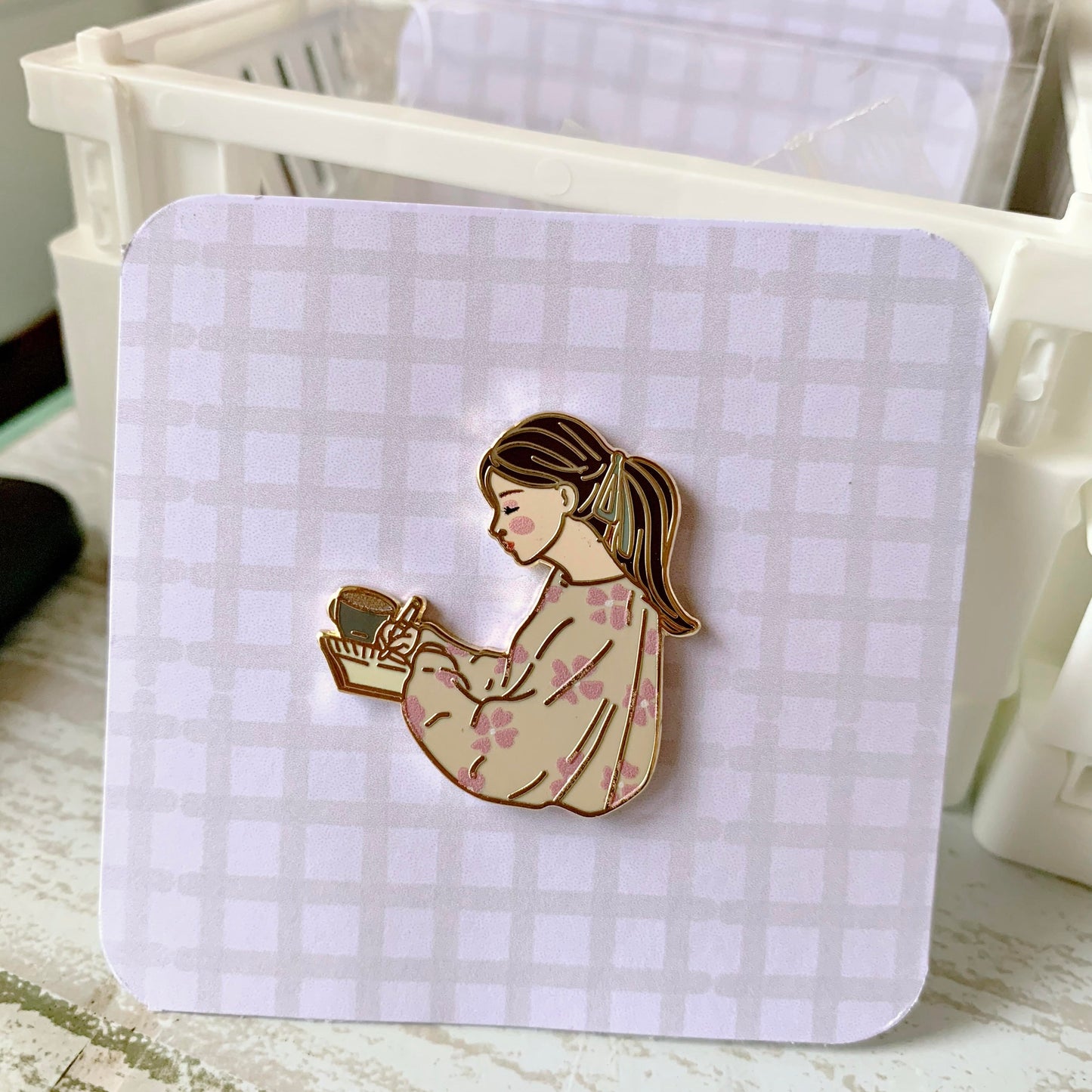 Journal Time Girl Enamel Pin